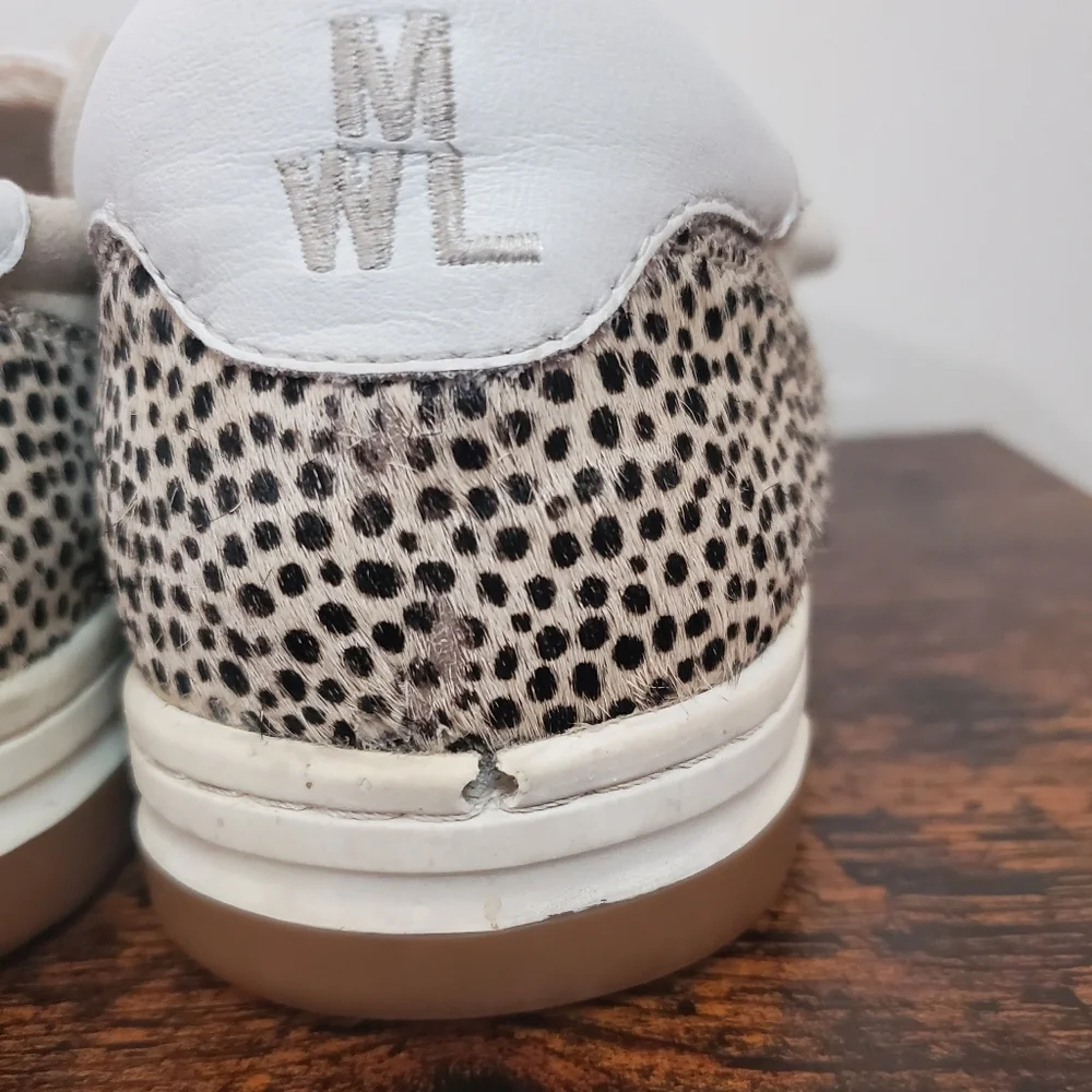 Madewell Court Sneakers Spotted Calf Hair Size 8 Sand Beige